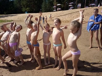 small girl in shorts